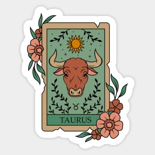 Funny Taurus Zodiac Sign - Taurus Tarot Card Sticker